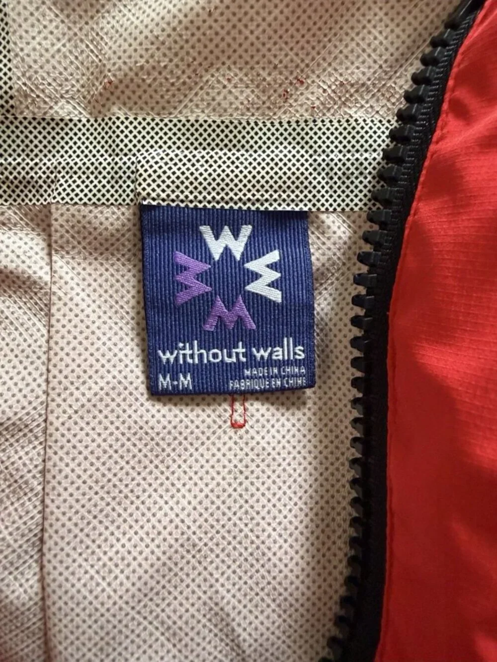 Without Walls Women’s Red Seam Sealed Oversized Rain Jacket Size Medium